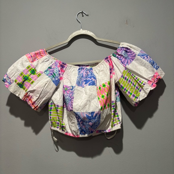 Lilly Pulitzer esmeray off shoulder catch if you can top - Picture 4 of 5